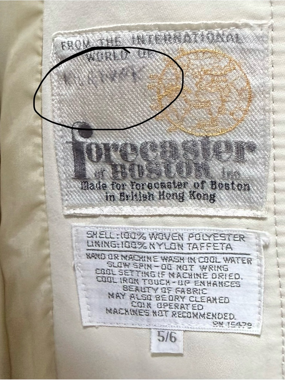 VTG Forecaster of Boston Belted Trench Coat Cream 5/6 - Picture 9 of 13